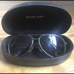 Michael Kors aviators - black and gold rimmed